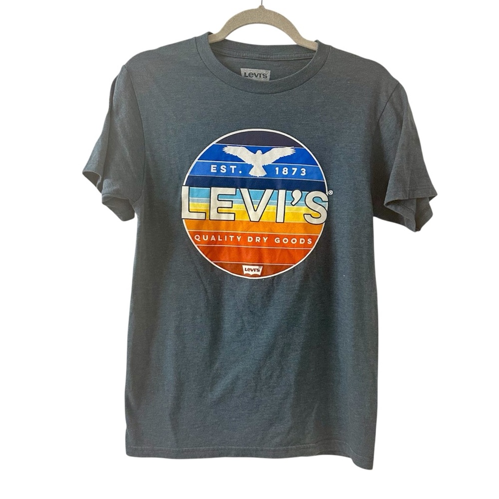 Levi's Men's Blue Gray Graphic Logo T-Shirt size Small